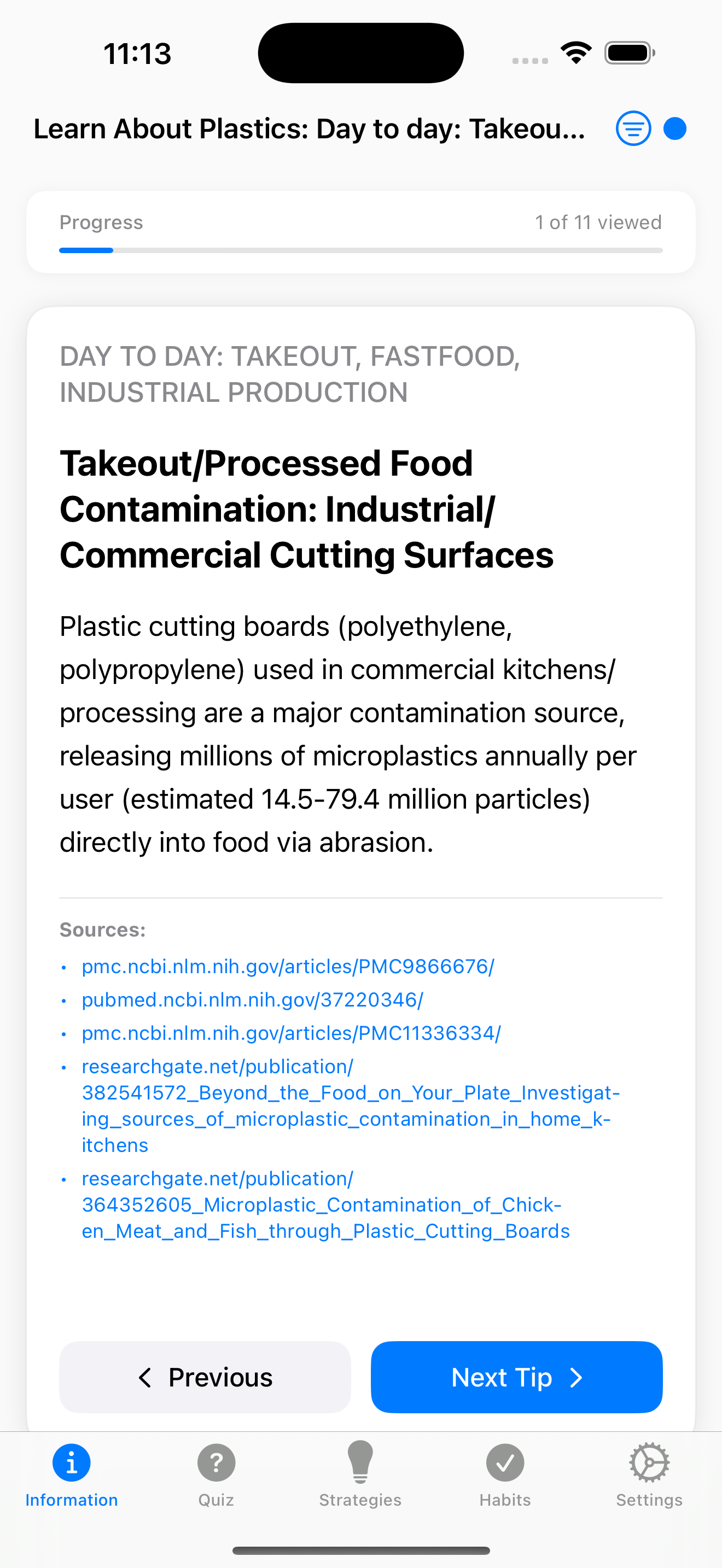 PlastiLess App - Educational Content